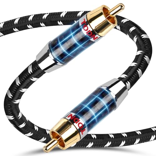 TODN Audiophile Digital Coaxial Cable 5ft 75-Ohm SPDIF Coax for HiFi Audio