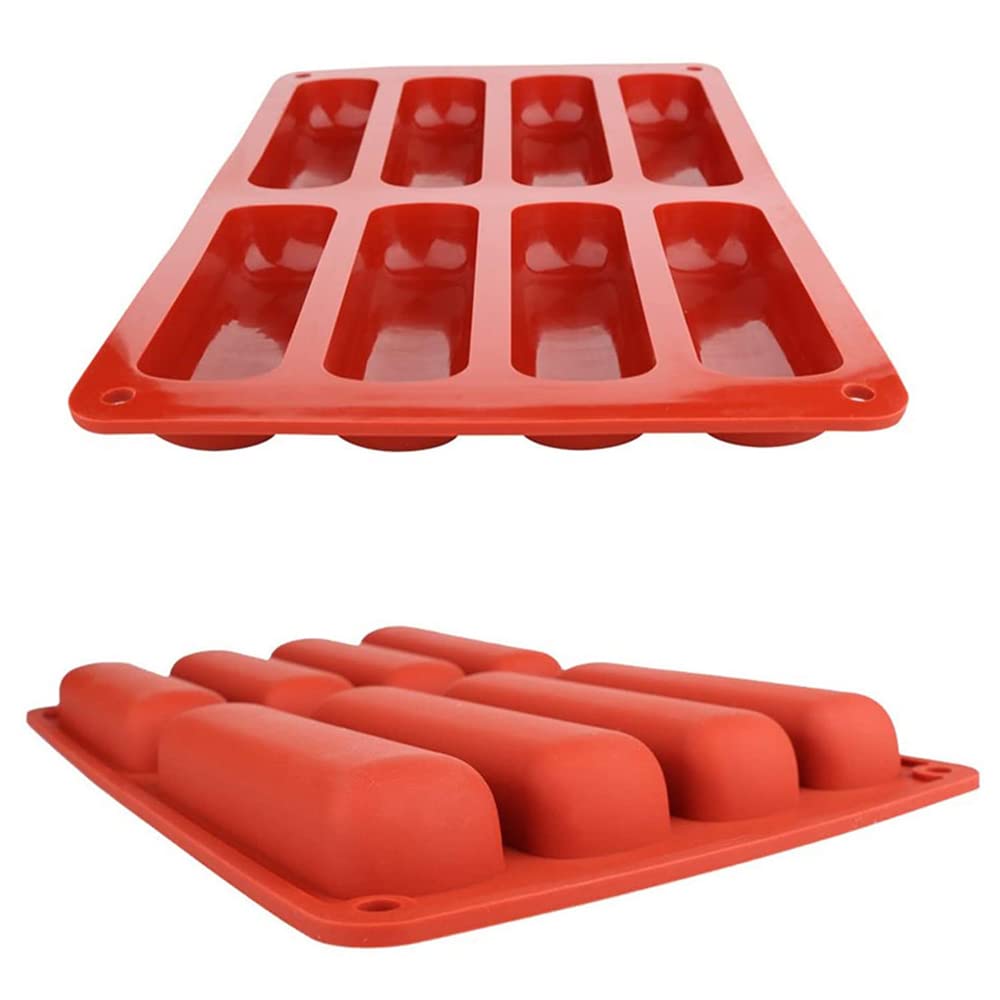 Set di 2 stampi rettangolari in silicone, 12 cavità, per barrette proteiche, barrette energetiche, caramello, pane, muffin, brownie, pane di mais, cheesecake, budino, burro, sapone, blu, viola