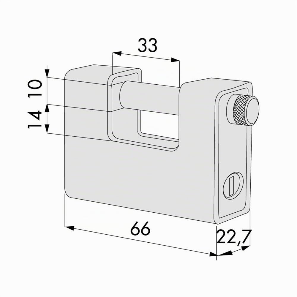 CISA 121810650, Lucchetto Incamiciato Locking Line, Camicia in Acciaio, 65 mm