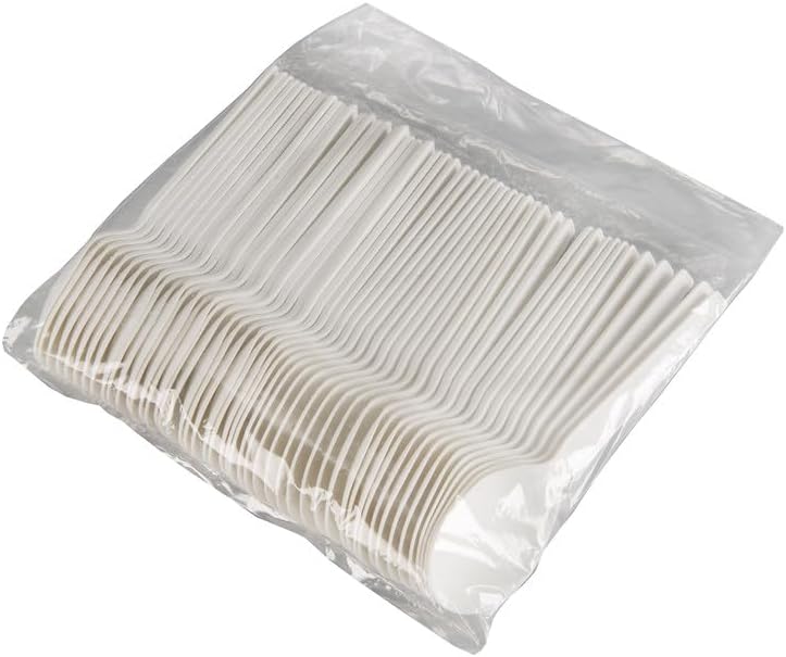 Miniatura 4 de NatureZway Pro presenta 50 tenedores desechables de bambú envueltos individualmente calidad de restaurante, a base de plantas, resistentes, eleva tu