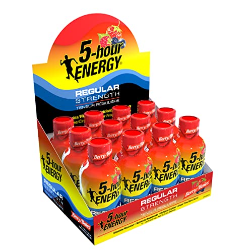 Marjack 500181 Five Hour Energy Drink, 2 Oz, 12/Pk, Berry Flavored