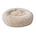NIBESSER Haustierbett Hundebett Katzenbett Rundes Plüsch Hundesofa Katzensofa Kissen in Doughnut-Form(Durchmesser 40cm,hellkaffee)