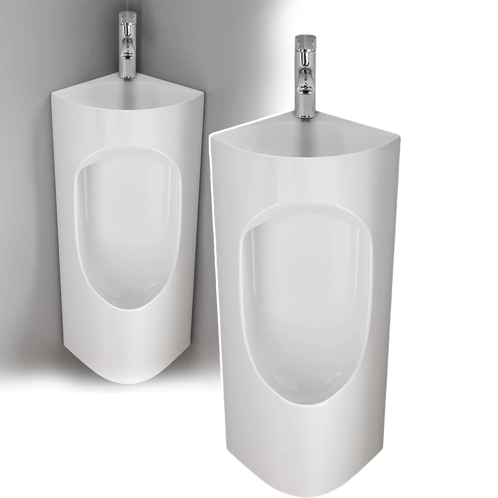 Urinario de pared para hombres con descarga sin salpicaduras para bano de hotel
