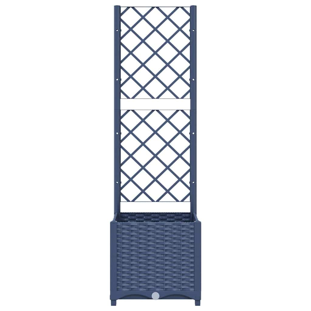 vidaXL Garten-Pflanzgefäß mit Spalier Blaugrau 40 x 40 x 136 cm PP