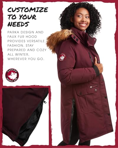 CANADA WEATHER GEAR Women's Winter Coat - Women's Parka and Long Winter Jackets for Women with Removable Faux-Fur Hood (S-3X)4