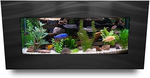 Aussie Aquariums AA-Skyline-BBLACK 2.0 Acuario montado en la pared, negro cepillado