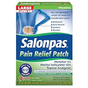 Salonpas Pain Relief Patches Large – 9 ct, Pack of 5