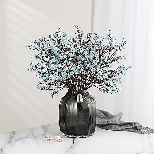 JAKY-Global Babys Breath Silk Artificial Flowers Bulk 6pcs for Fall Decor Fake Flower Bouquet Bulk for Home Kitchen Indoor Bouquet Floral Arrangement Table Centerpieces Party Decor(Grey Blue 6pcs) - Image 2