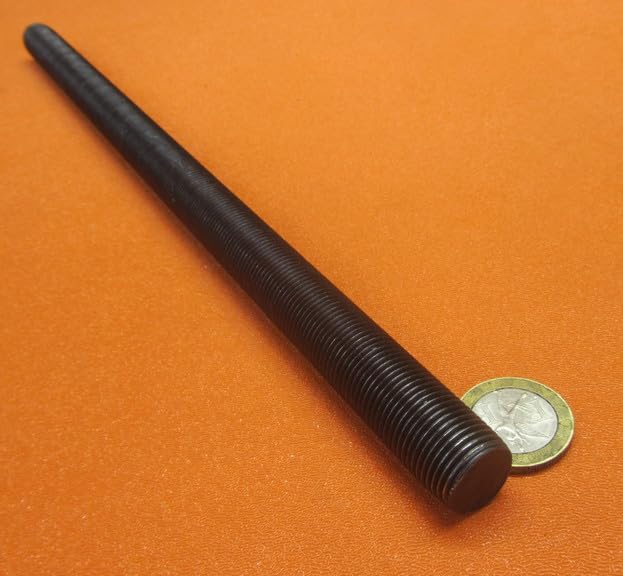 Pack of 2 Threaded Rod, Carbon Steel, M12-1.75x1m