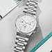 Imagen de SAPPHERO Reloj para Hombre Reloj de Hombre Relojes de Pulsera para Hombres Impermeable Business Date Sport Time Moda Acero Inoxidable Blanco Plateado