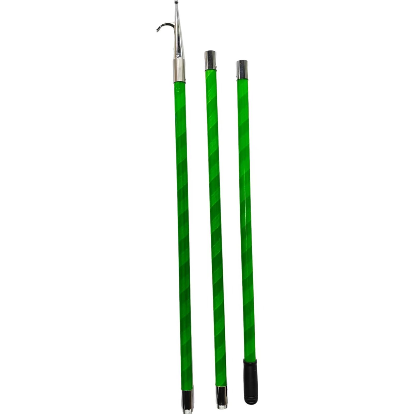 DJPHOFS Multi-section Detachable Docking Poles for Boats, Fiberglass Dock Rods for Boat Docking, Boat Hook Pole with Non-Slip Grip & Universal Thread(3m/9 ft 10 in)