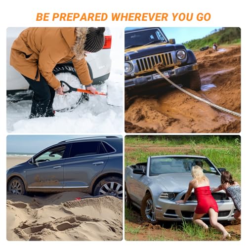 Yivikpe TT01 2Pc 47.2 Inch L Traction Tracks Mats Tpr Tire Recovery Track Pad Roll Car Vehicle Tyre Traction Boards Tire Ladder Track Grabber Auto Emergency Traction Aid W/Bag thumb #5