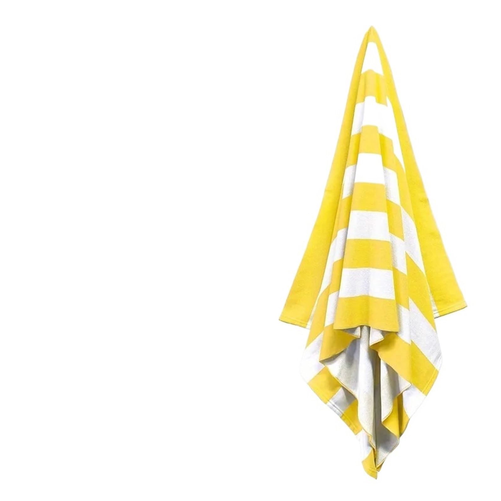 WJIAYAO beach blanket Beach Towel Yellow & White Stripes Patterned Sunscreen And Windproof Suitable for Swimming Pool Camping Travel Blanket