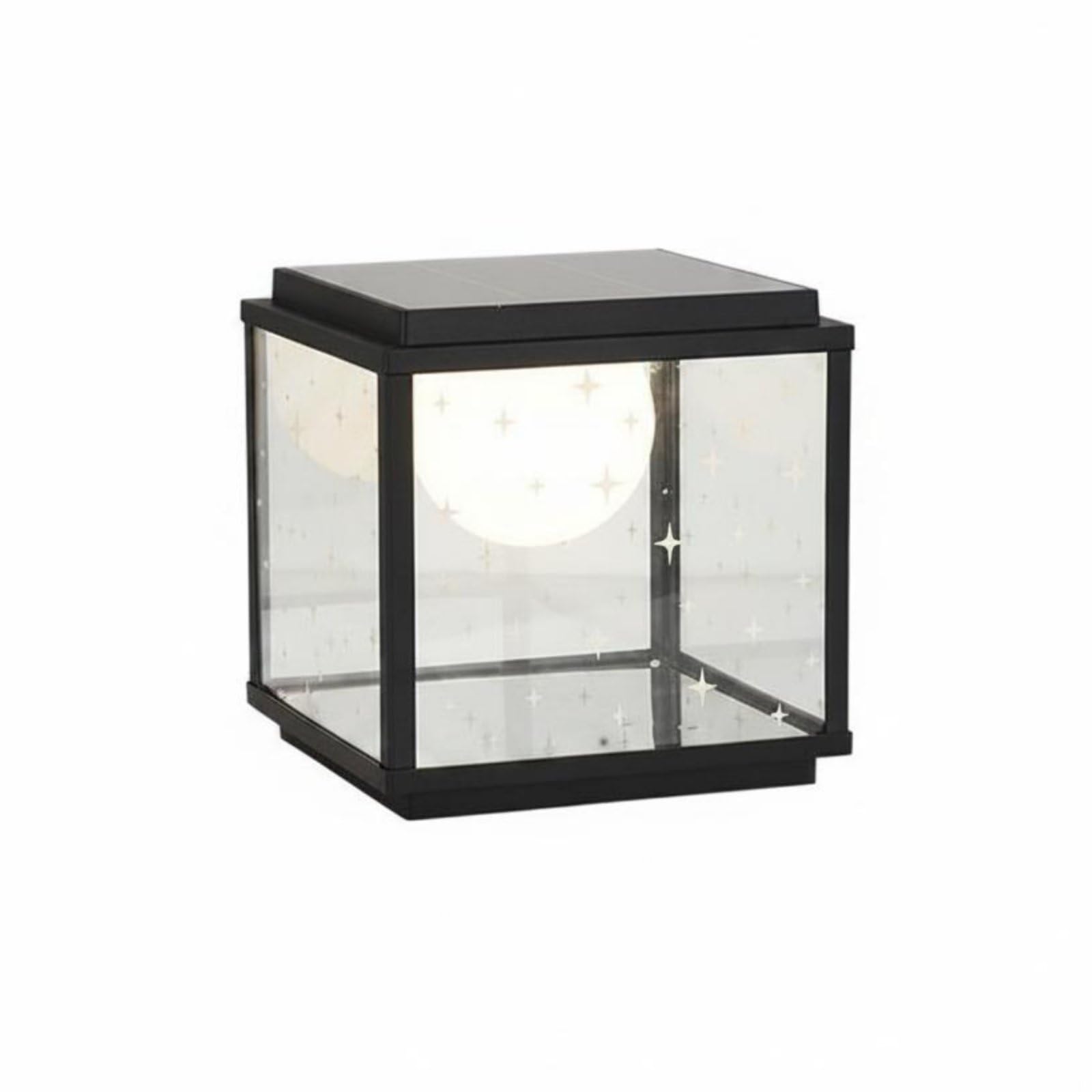Starry Effect Solar Pillar Post Light Decorative Solar Post Cap Lamp Easy to Install Outdoor Column Light Weather Resistant for Gate, Wall, Courtyard, 25CM | Home & Garden-image-37