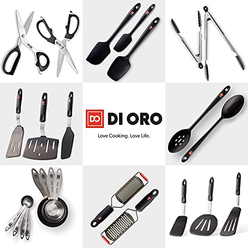 Di Oro Designer Series Wide Slotted Turner Spatula - Features 600F Heat-Resistant No-Melt Rubber Spatula Handle And Blade - Silicone Kitchen Spatula For Cooking Or Baking - Dishwasher Safe #TOP7