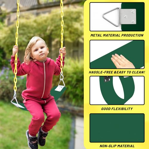 Image of Swing Set for Kids with 66 inch Chain-Play Swing for Adults with Stainless Steel Mental Taiangle Ring-Suitable for Family Backyard-Play Swing Set (AB010002-7)