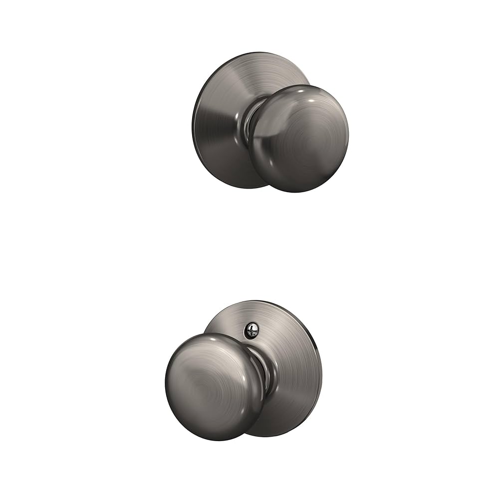 SCHLAGE F10PLY620 Plymouth Passage Knob, Antique Pewter