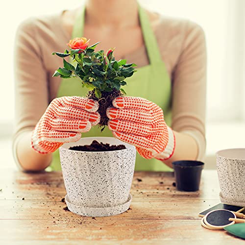 Faxinny Set Of 6 Plastic Planters With Saucers,7.5/7/6.5/6/5.5/4.5 Inch Plant Pots With Drainage Hole And Tray For All Indoor Plants, Flowers, Snake Plant And Succulents,White #TOP3