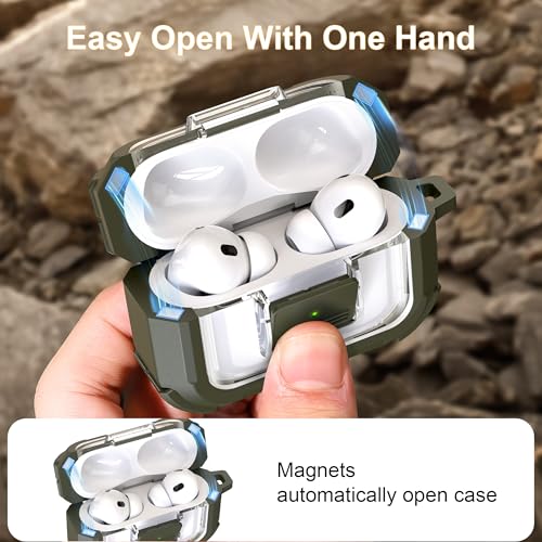 Image of RFUNGUANGO AirPods Pro 2 Case MagSafe Magnetic Automatic Lock, Gray