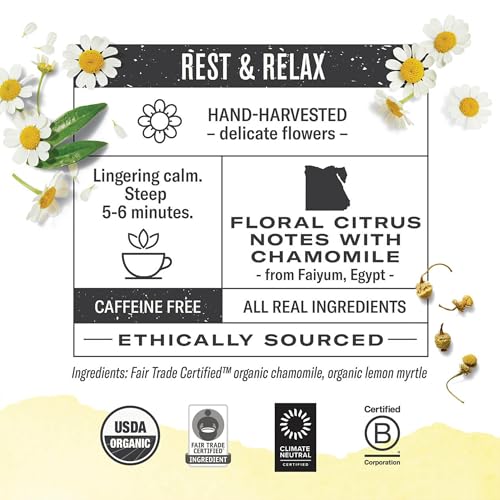 Image of Numi Organic Chamomile Lemon Tea, 18 Herbal Tea Bags, Caffeine Free