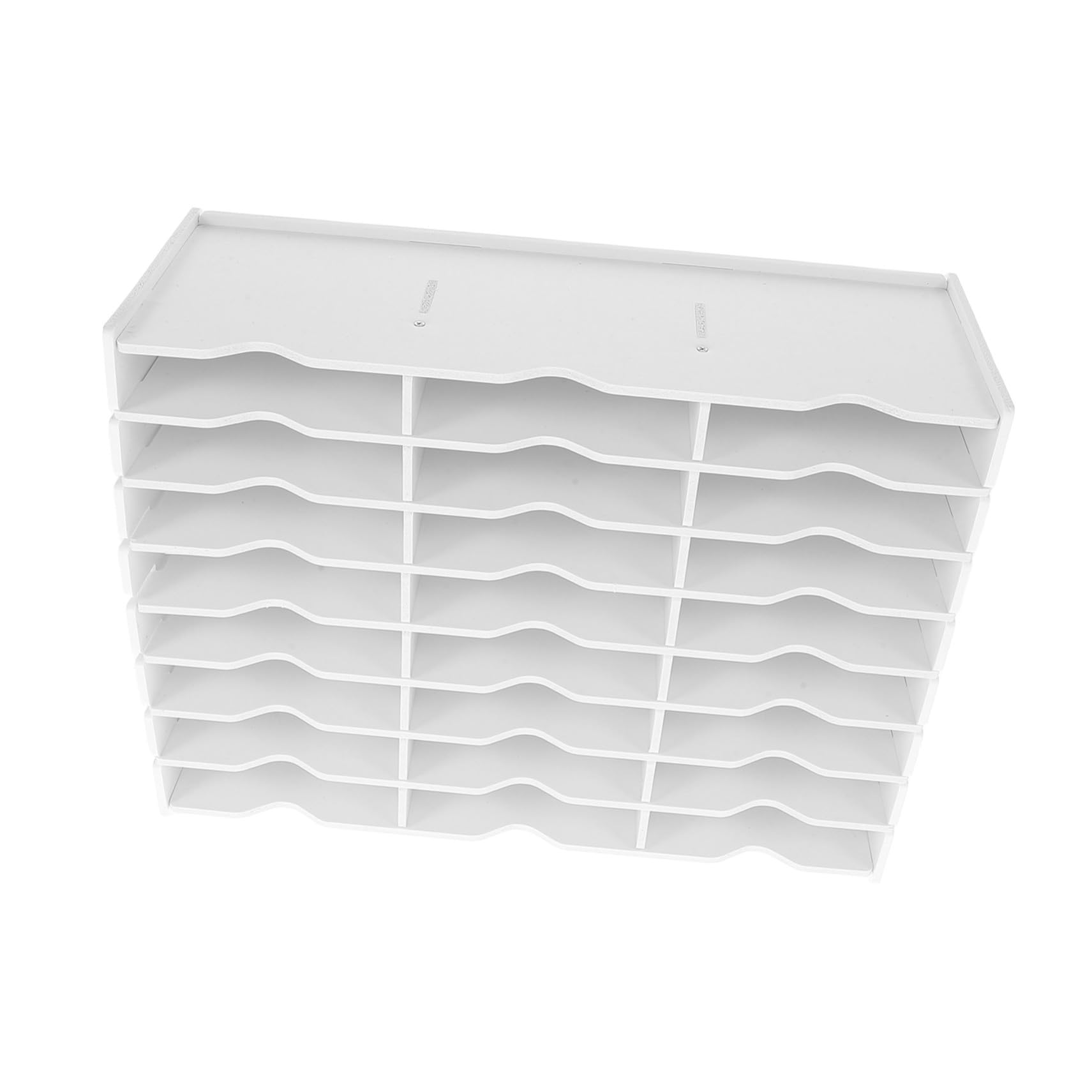 STOBAZA 24griglie Organizer per Tamponi d Inchiostro da Vassoio per Timbri in Plastica Portaoggetti da Scrivania Separazione per Cancelleria e Documenti Montaggio Parete Organizzazione