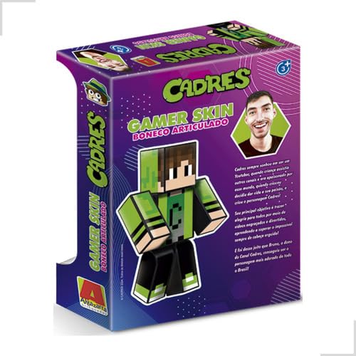 Boneco Cadres Gamer Turma do Problems - 25cm Mine Youtuber - Algazarra