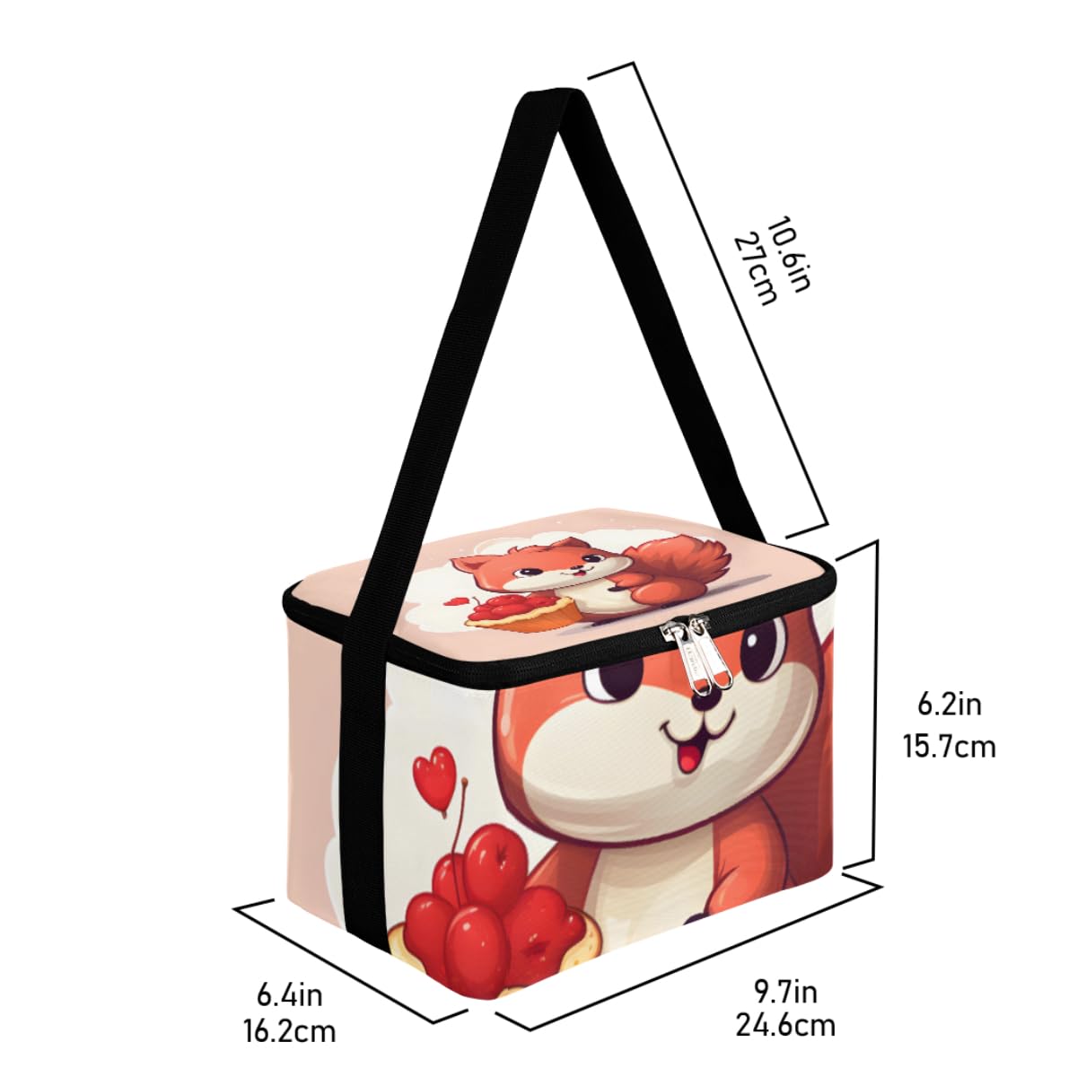 GzLeyigou Lunch Bags for Women Men 9 Cans,Squirrel Hot & Cold Food Delivery Bag Insulated Grocery Bag Insulated Lunch Box Animal Cooler Bag for Office Work Picnic Beach