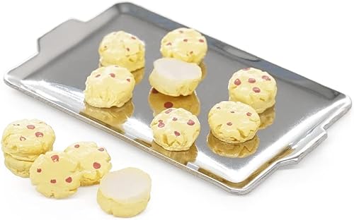 Odoria 112 Galletas en miniatura con bandeja Accesorios de decoración de casa de muñecas