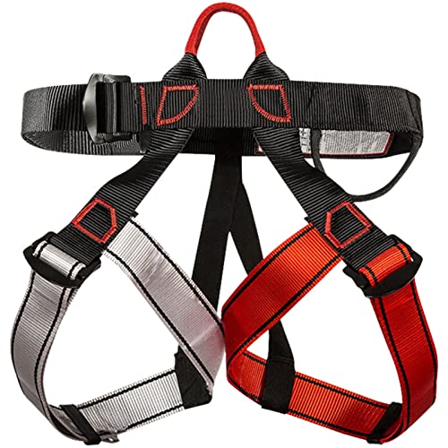 Materiali di Alta Qualità:Questa imbracatura da arrampicata è realizzata in poliestere e acciaio legato di alta qualità, compatta e leggera, resistente.La tua sicurezza è sempre protetta.