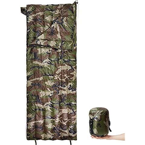 MT Ultralight Down Sleeping Bag 41-68 Degree F 400 Fill Power 3 Seasons - 1.5lbs Compact Portable Waterproof Camping Sleeping Bag with Compression Sack for Adults, Teen, Kids Woodland Cover