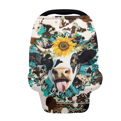 Binienty Brown Cow Sunflower Cover