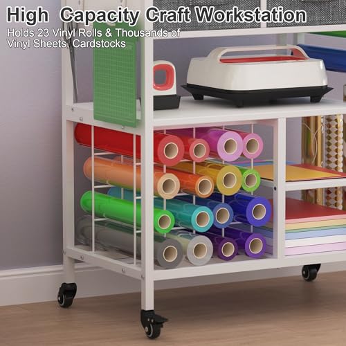 Image of Organizers and Storage Compatible with Cricut Machines, White