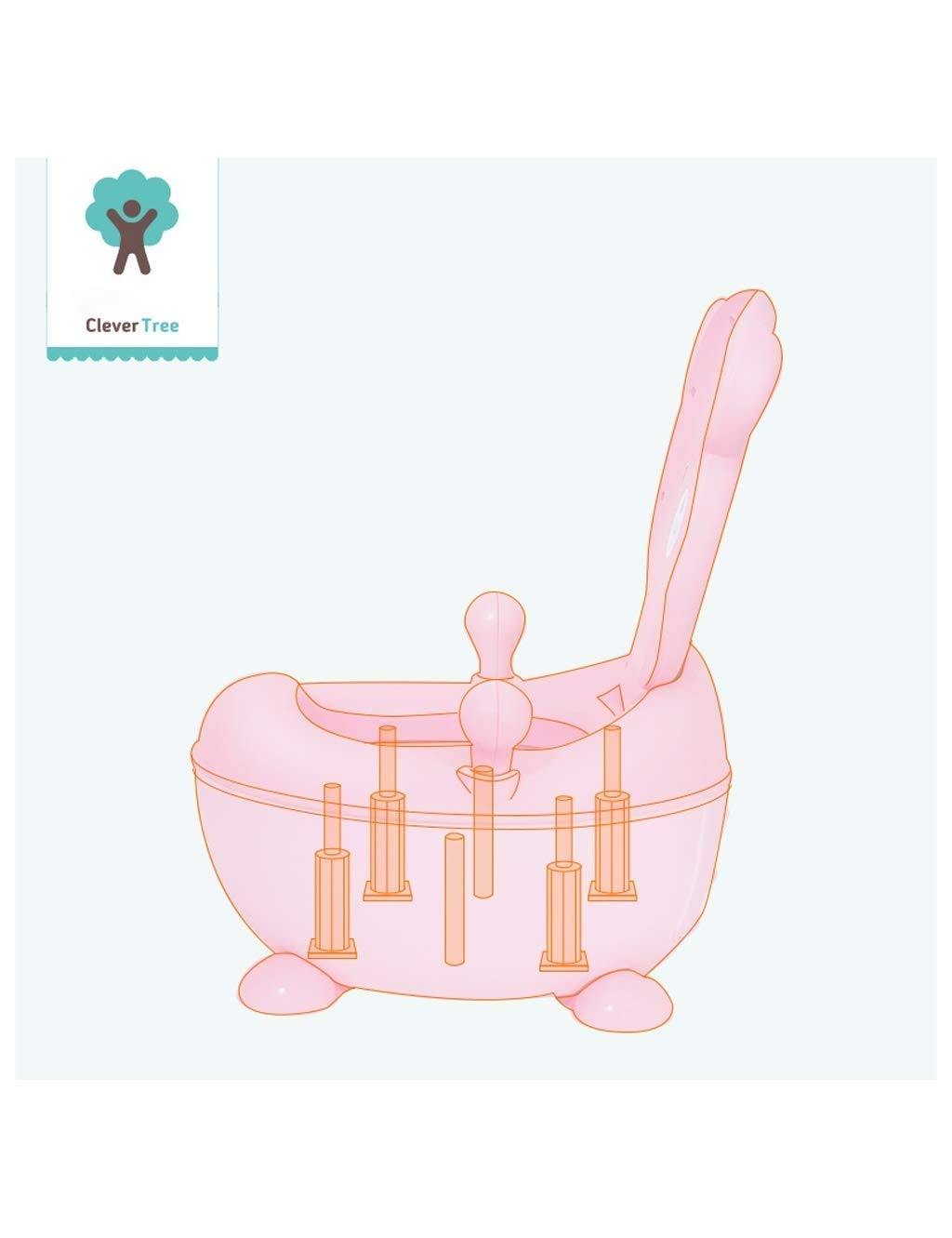 Baby Potty Seat Carino Allenamento Infantile Sistema for la Toilette for Il Bambino for Il Bambino, Sgabello del Passo della Sedia vasella con Tazza di rifiuti Rimovibile, Rosa