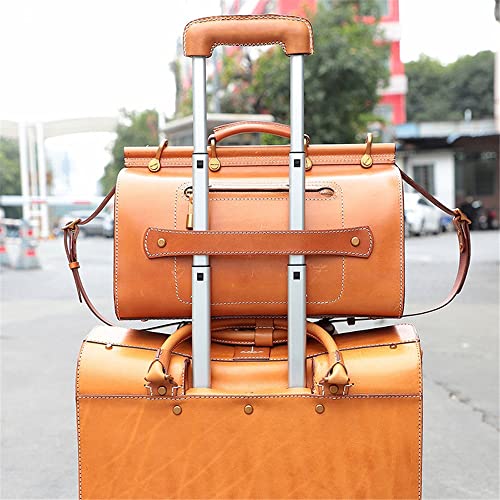 Handmade Duffel Bag Hand Travel Bag Retro Messenger Fitness Bag Large Capacity Bag (Color : A Size : 24 * 21 * 39cm)3
