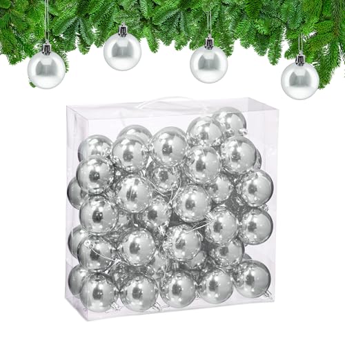 Relaxdays Weihnachtskugeln im 50er Set, Kunststoff, D: 6 cm, Festliche...