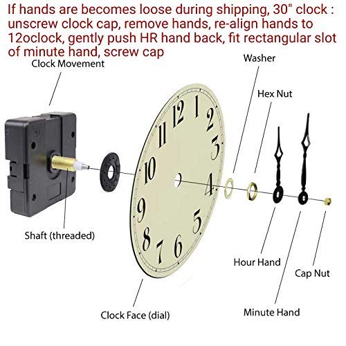 Oldtown Farmhouse Metal & Solid Wood Noiseless Wall Clock (Dark Brown, 30-Inch) #TOP4