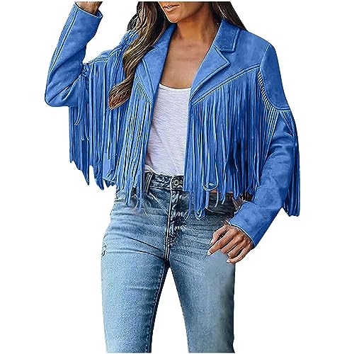 Women's Fringe Faux Suede Leather Jackets 2025 Fashion Tassel