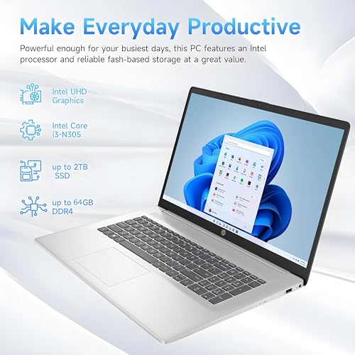 Laptop HP 17.3" Core i3 8GB RAM 256GB SSD Windows 11 miniatura 3