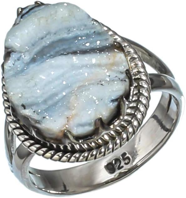 Kanika Jewelry Trove 925 Sterling Silver Desert Druzy Handmade Stacking Ring for Women