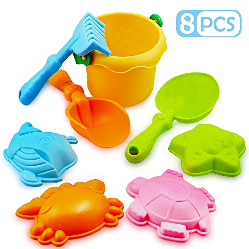 Preisvergleich Produktbild Dreamon Strand Sandspielzeug Sandspielset Meerestiere Sandförmchen mit Netzbeutel (8-teilig)