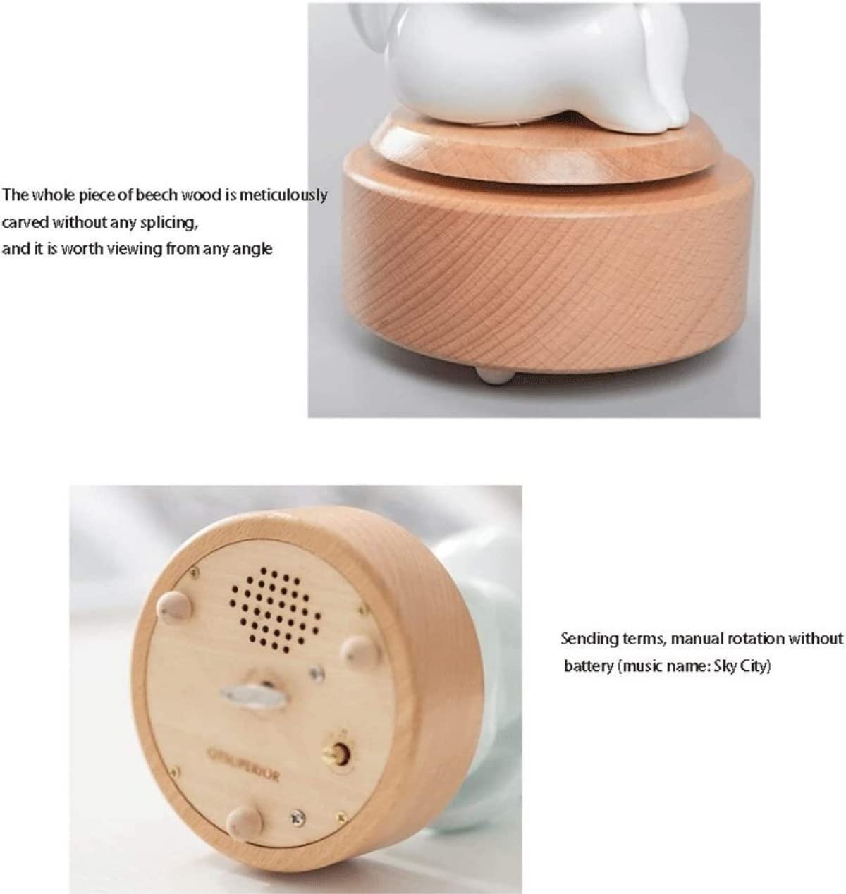 Caja de música Caja De Musica Niña Caja De Música De Cerámica De Madera Caja De Música De Muñeca Giratoria Creativa para Cumpleaños Navidad Caja Musical Personalizada