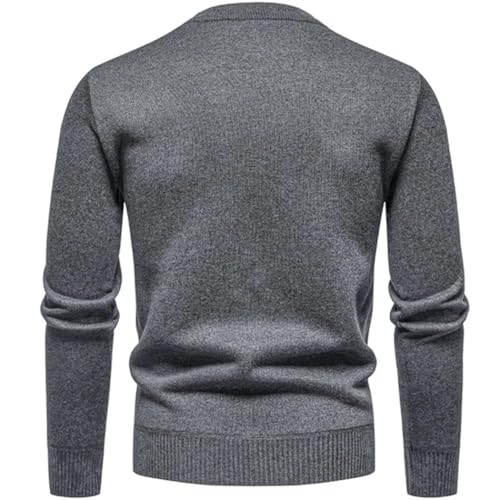 Men's Winter Thick Knit Pullover Sweater Solid Color Geometric Slim Fit Knitted Sweater Warm Winter Knitwear3