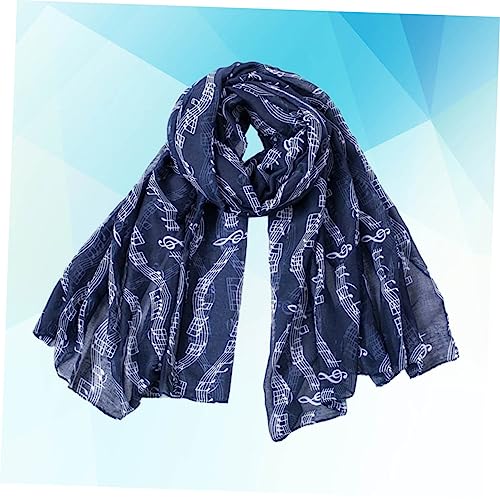 Chiffon Scarf Musical Notes Design Lightweight Air Conditioner Shawl for Women Versatile Dark Fashion Accessory for Beach and Everyday Wear4