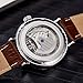 Imagen de TIME100 Reloj mecánico automático para Hombre Elegante Esfera Redonda multifunción Esqueleto Movimiento Visible Correa de Cuero 3ATM Resistencia al Agua