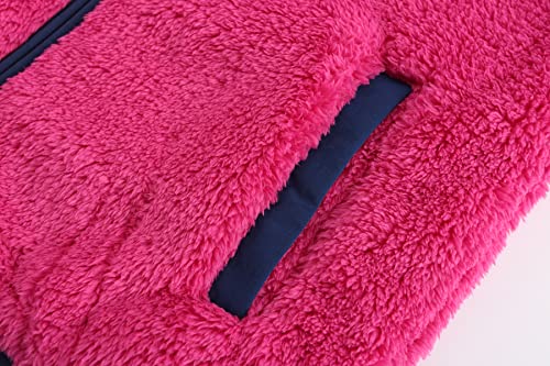 Image of Girl's Jacket Kids Full Zip Ultra Soft Sherpa Fleece Hoodie Sweatshirt
