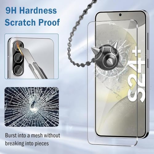 Image of Uyiton Tempered Glass Screen Protector for Samsung Galaxy S24 Plus (Pack of 2) | 9H Hardness | HD Clear | Anti-Scratch | Fingerprint Unlock Support | Bubble-Free | Case Friendly | Easy Install Kit