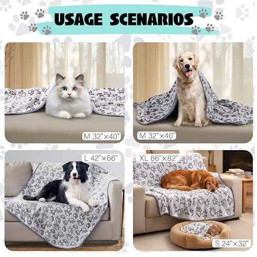 Stuffed® Premium Soft Dog Blanket Washable, 40"x32" Cat Blanket for Indoor Cats Large Medium Small Dog Puppy Essentials (Grey) - Image 6