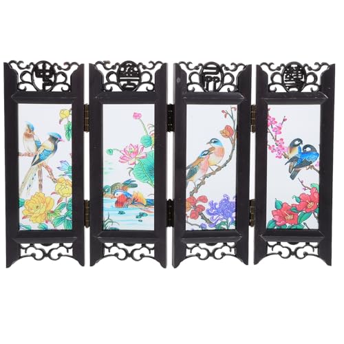 VALICLUD Pantalla Decorativa Pequeña para Escritorio Estilo Chino Tradicional Adorno Miniatura con Textura Natural Ligero y Detallado para Decoración de Hogar y Oficina