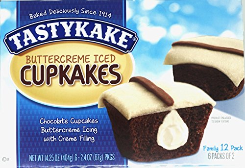 TASTYKAKE SNACKS CUPCAKES CHOCOLATE WITH CREAM FILLING 12 CT BOX