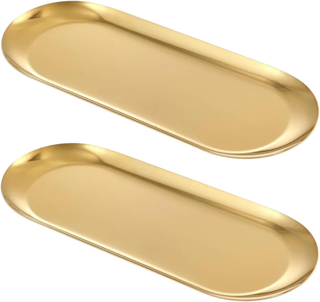 Amazon.com: GLAZZLESIPPSCOMPANY Decorative Tray Stainless Steel, Two ...